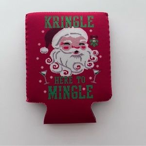 Kringle here to mingle Christmas coozie / can holder / bottle holder